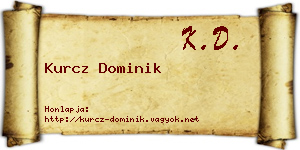 Kurcz Dominik névjegykártya